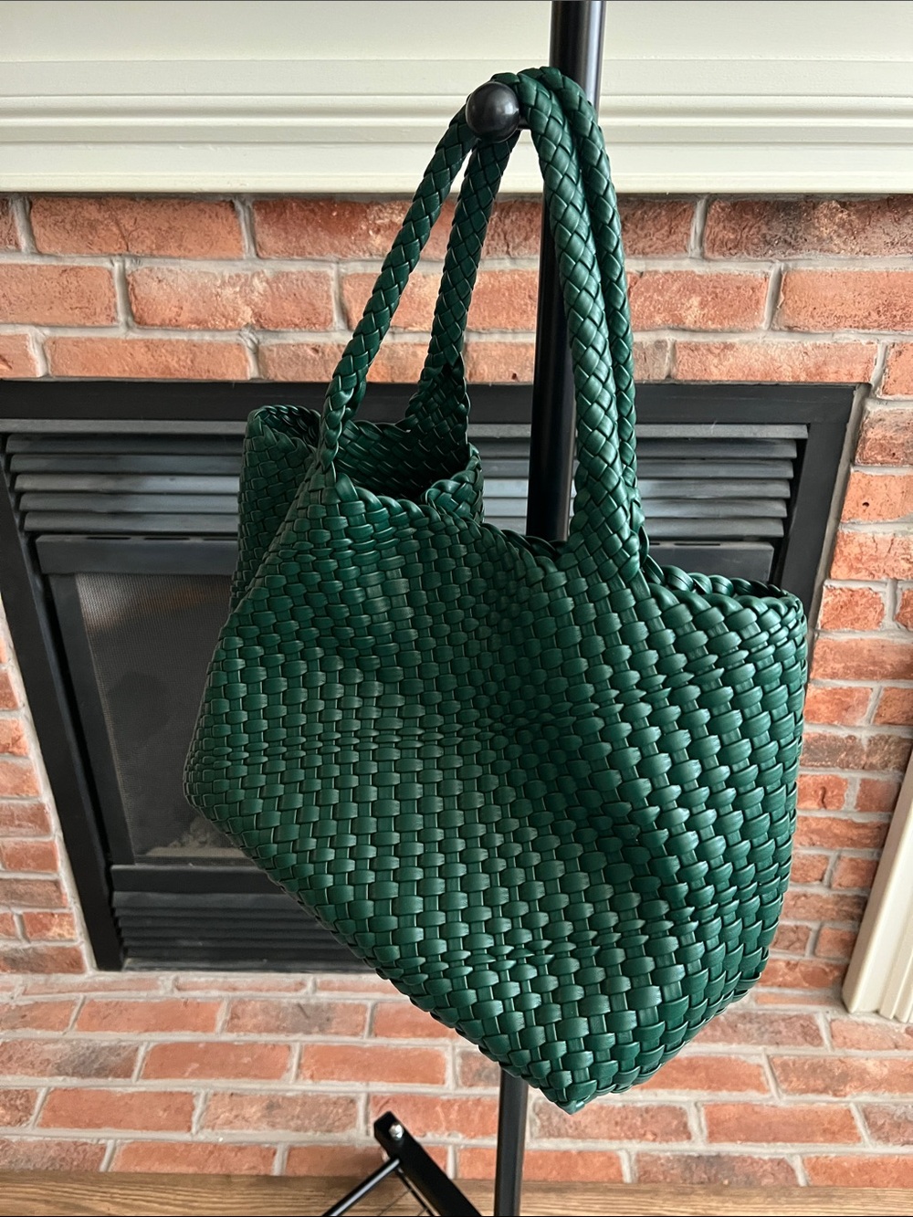 Woven Tote Bag in Deep Green - Women Bags